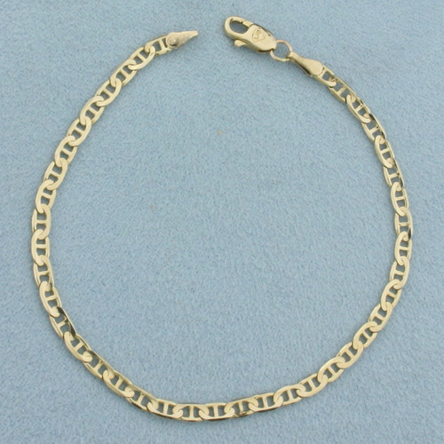 Italian Anchor Mariner Link Bracelet in 14k Yellow Gold