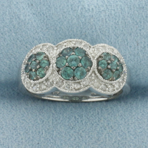Spinel and Diamond Ring in 14k White Gold