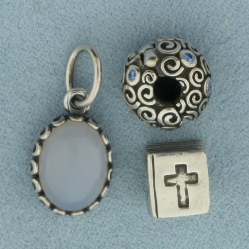 Pandora Charm Beads Set of 3 in Sterling Silver