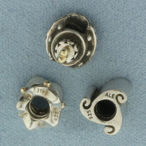 Pandora Bead Charms Set of 3 in Sterling Silver