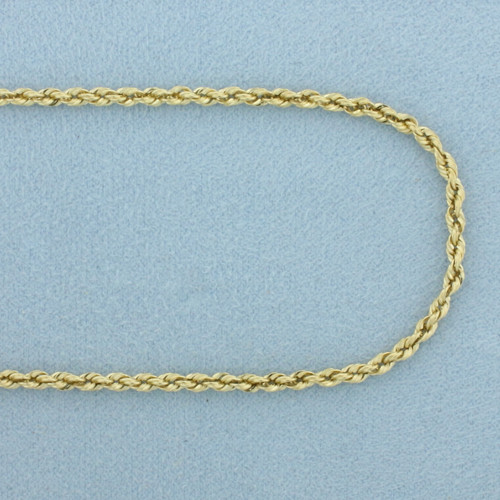 20 Inch Rope Link Chain Necklace in 14k Yellow Gold