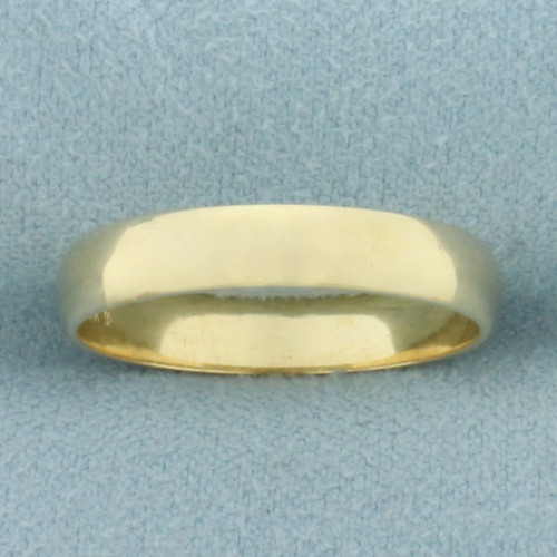 Mens 4mm High Polish Wedding Band Ring in 14k Yellow Gold