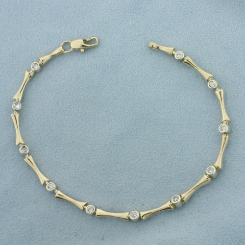 Diamond Tennis Bracelet in 10K Yellow and White Gold