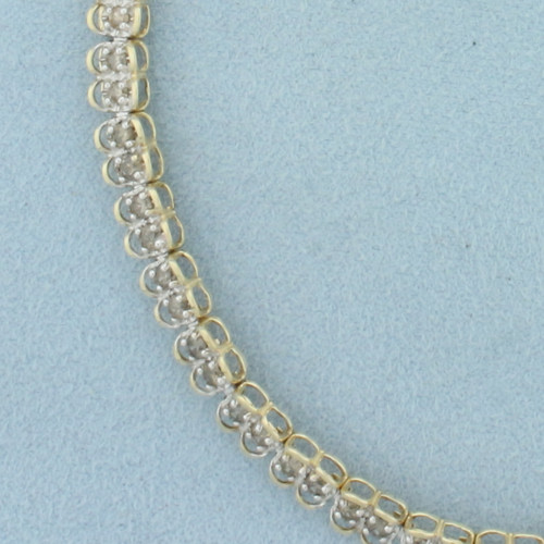 Champagne Diamond Tennis Bracelet in 10K Yellow Gold