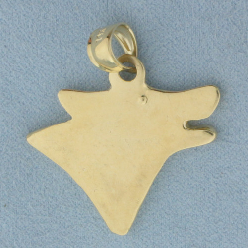 Wolf Pendant in 14k Yellow Gold