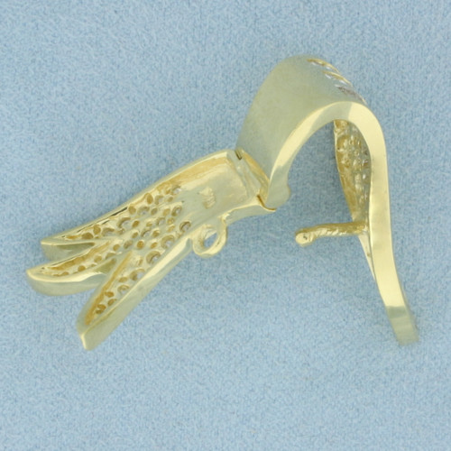 Baguette and Round Diamond Enhancer or Slide in 18k Yellow Gold