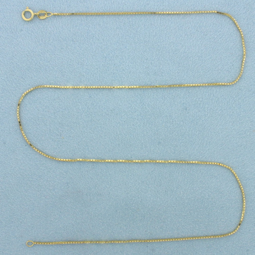 16 Inch Italian Box Link Chain Necklace in 14k Yellow Gold