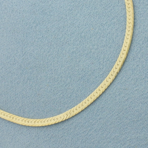 Italian Herringbone Bracelet in 14k Yellow Gold