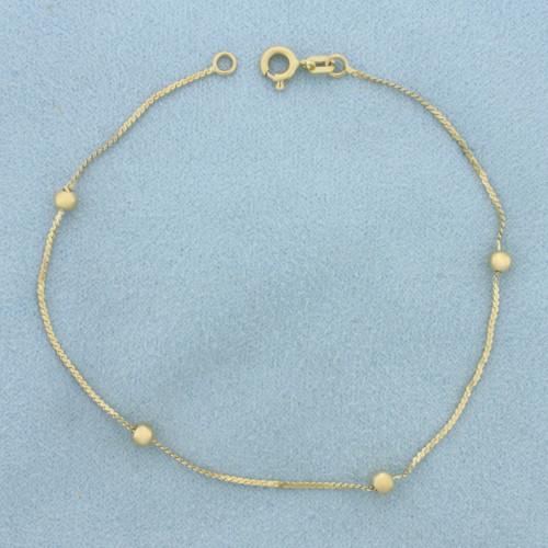 Ball Bead Station Bracelet in 18k Yellow Gold