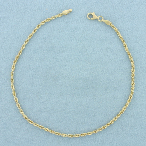 Rope Anklet in 10k Yellow Gold