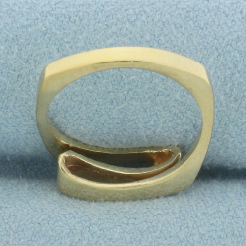 Modern Abstract Desing Diamond Euro Shank Ring in 14k Yellow Gold