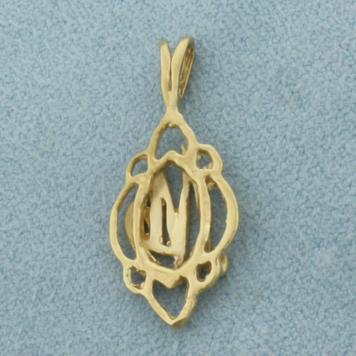 M Initial Pendant in 14k Yellow Gold