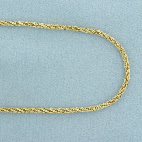 37 Inch Sparkle Twisting Rope Link Chain Necklace in 14k Yellow Gold