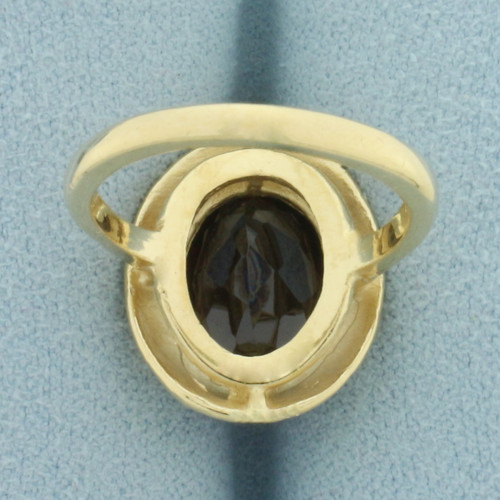 Vintage Garnet Solitaire Ring in 14k Yellow Gold