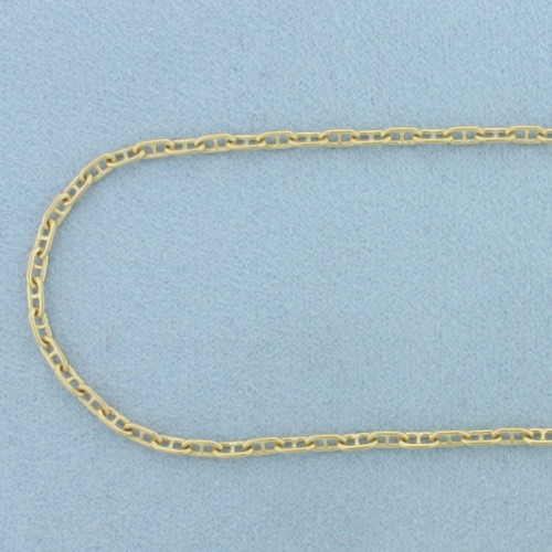 24 Inch Anchor Mariner Link Chain Necklace in 18k Yellow Gold