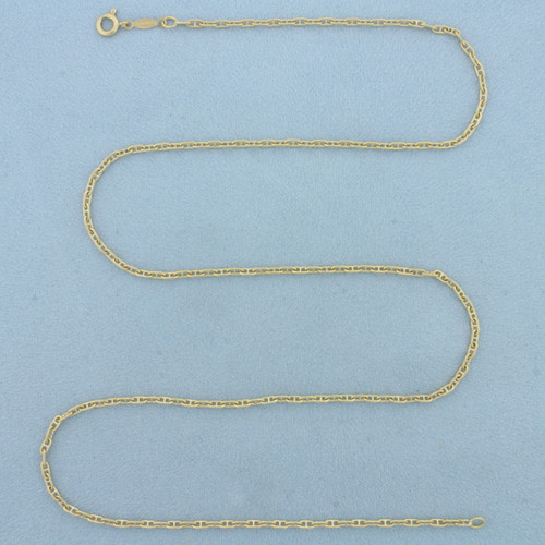 24 Inch Anchor Mariner Link Chain Necklace in 18k Yellow Gold