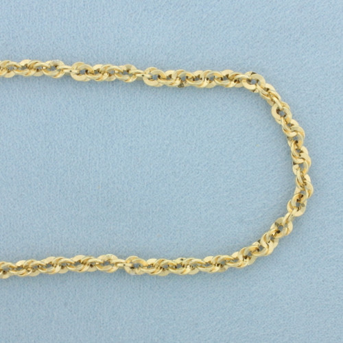 20 Inch Italian Twisting Curb Link Chain Necklace in 14k Yellow Gold