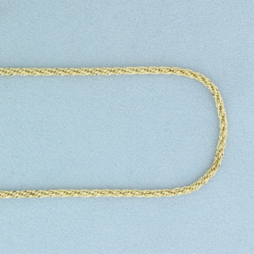 37 Inch Twisting Rope Link Chain Necklace in 14k Yellow Gold