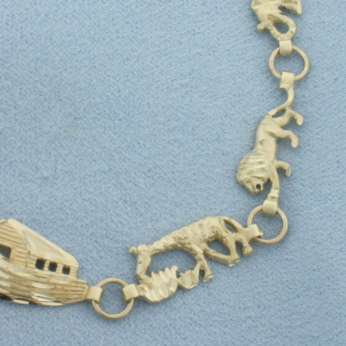 Noah's Ark Animal Bracelet in 10k Yellow Gold