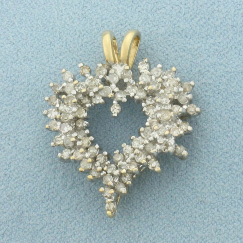 Diamond Heart Pendant in 10k Yellow Gold