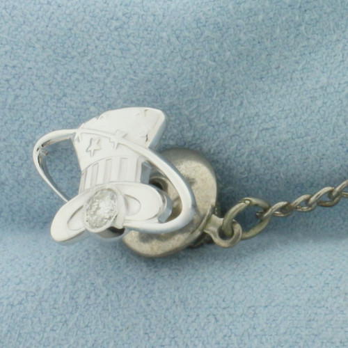 Diamond Eastern Airlines Hat Pin in 10k White Gold