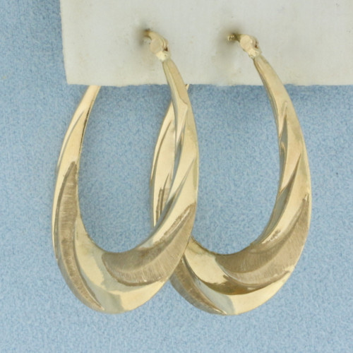 Swirl Hoop Earrings in 10k Yellow Gold