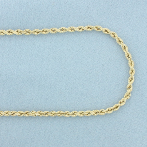 25 Inch Rope Link Chain Necklace in 10k Yellow Gold