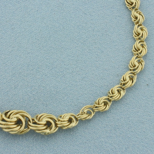 Italian Graduated Swirl Link Bracelet in 14k Yellow Gold