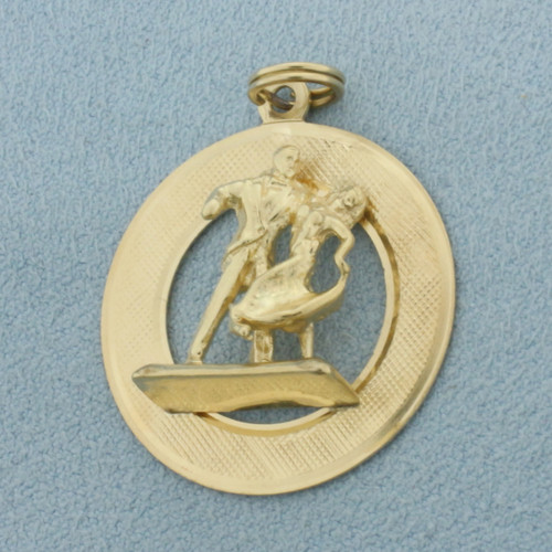 Ballroom Dancing Charm or Pendant in 14k Yellow Gold
