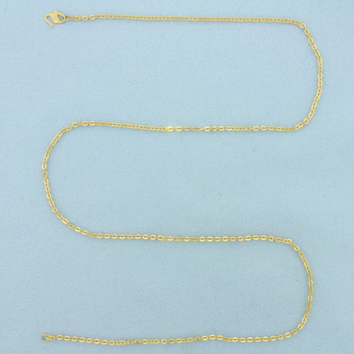 20 Inch Cable Link Chain Necklace in 22k Yellow Gold