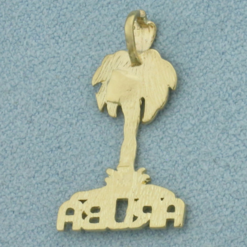 Aruba Palm Tree Pendant in 14k Yellow Gold