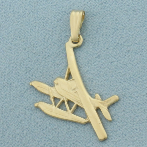 Seaplane Pendant in 14k Yellow Gold