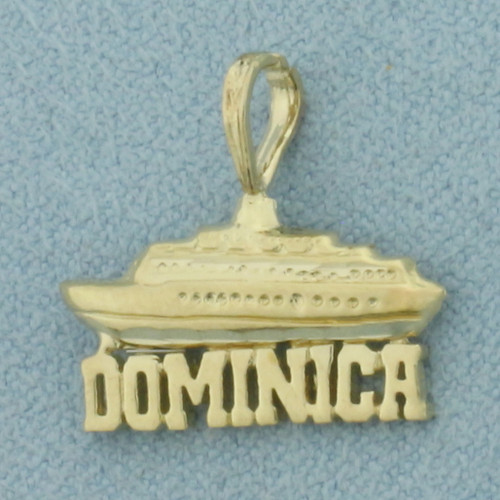 Dominica Cruise Ship Pendant in 14k Yellow Gold