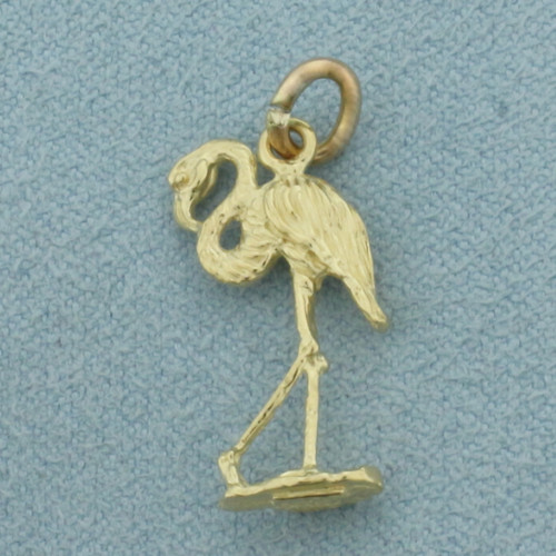 Flamingo Charm in 14k Yellow Gold