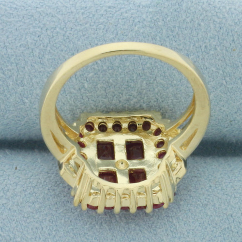 Ruby and Diamond Ring in 10k Yellow Gold