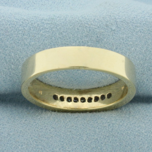Mens Princess Cut Diamond Wedding Band Ring in 14k Yellow Gold