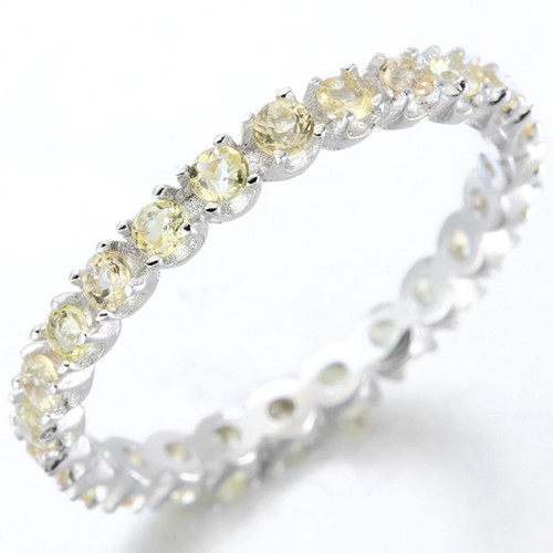 Citrine Eternity Stacking Band Ring in Sterling Silver