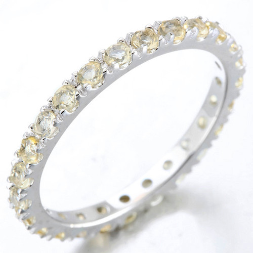 Citrine Eternity Stacking Band Ring in Sterling Silver