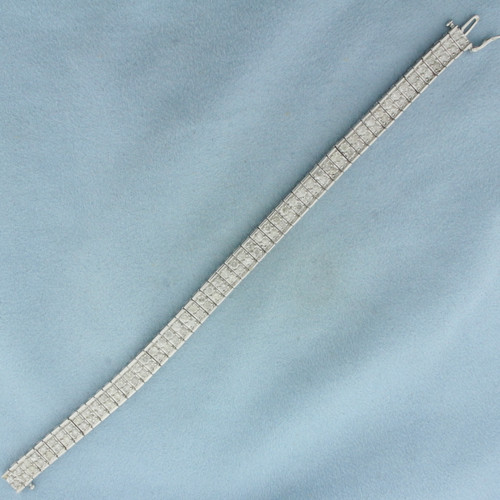 Tank Track Diamond Tennis Bracelet in 14K White Gold