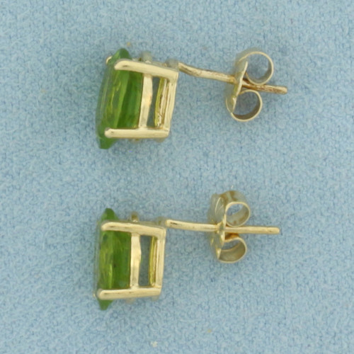 Peridot Stud Earrings in 14K Yellow Gold
