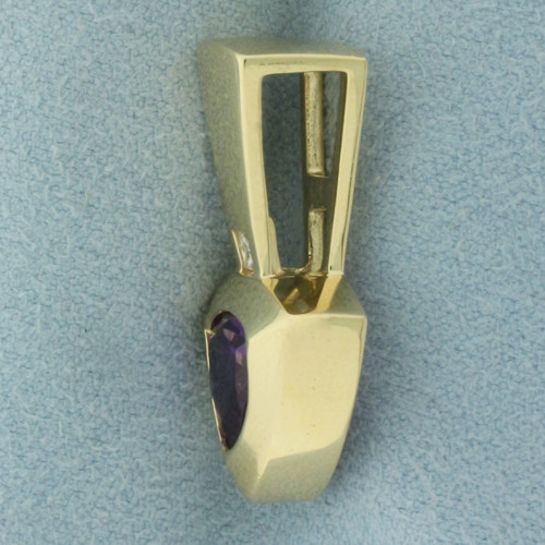 Amethyst and Diamond Pendant in 14K Yellow Gold