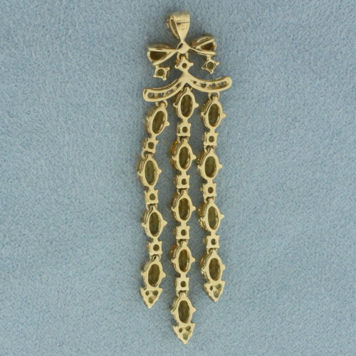 Citrine and Diamond Dangle Pendant in 10K Yellow Gold