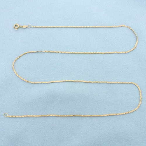 18 Inch Cobra Link Chain Necklace in 14k Yellow Gold
