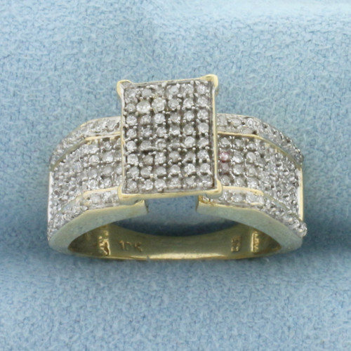 Diamond Pave Ring in 10K Yellow Gold