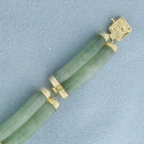 Jade Good Fortune Bracelet in 14K Yellow Gold