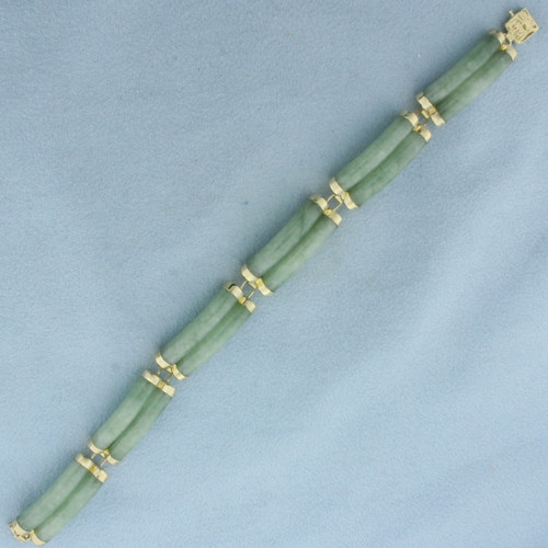 Jade Good Fortune Bracelet in 14K Yellow Gold