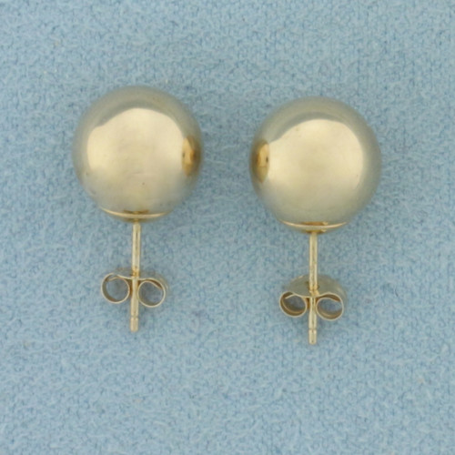 9MM Ball Bead Stud Earrings in 10K Yellow Gold