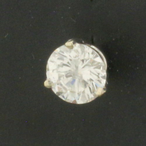 Diamond Solitaire Single Stud Earring in 14K White Gold