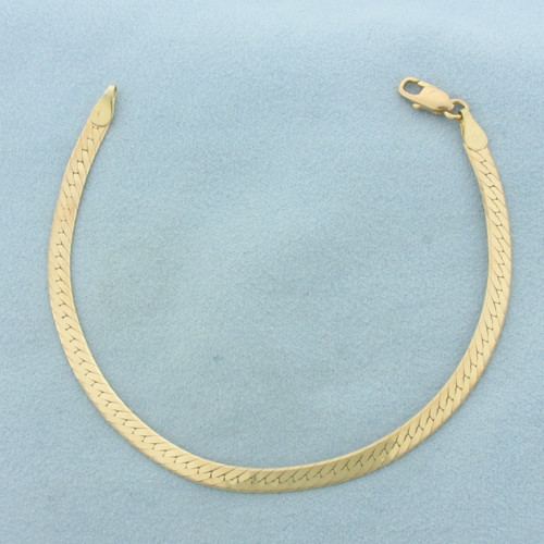 Herringbone Link Bracelet in 14K Yellow Gold