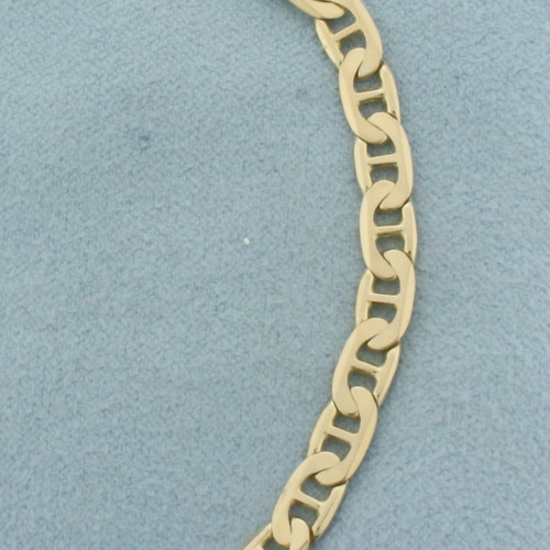 Italian Anchor Mariner Link Bracelet in 14K Yellow Gold